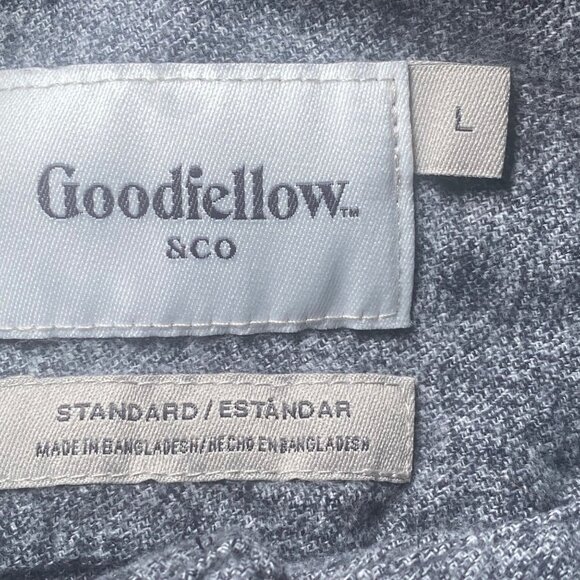 Goodfellow & Co Gray Button-Up Flannel Shirt Long Sleeve Warm Comfort Casual - Picture 4 of 7